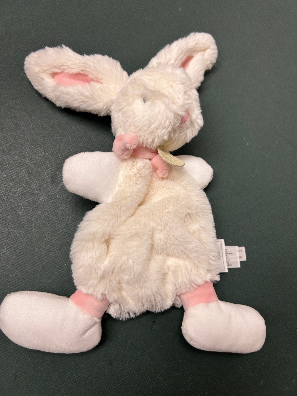 Doudou et Compagnie‎ Paris France Bunny Lovey Pink Plush 11" Stitched Eyes Baby